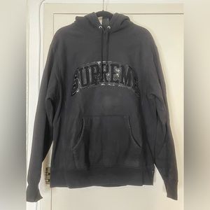 SUPREME Varsity Letter Hoodie- Black Size L